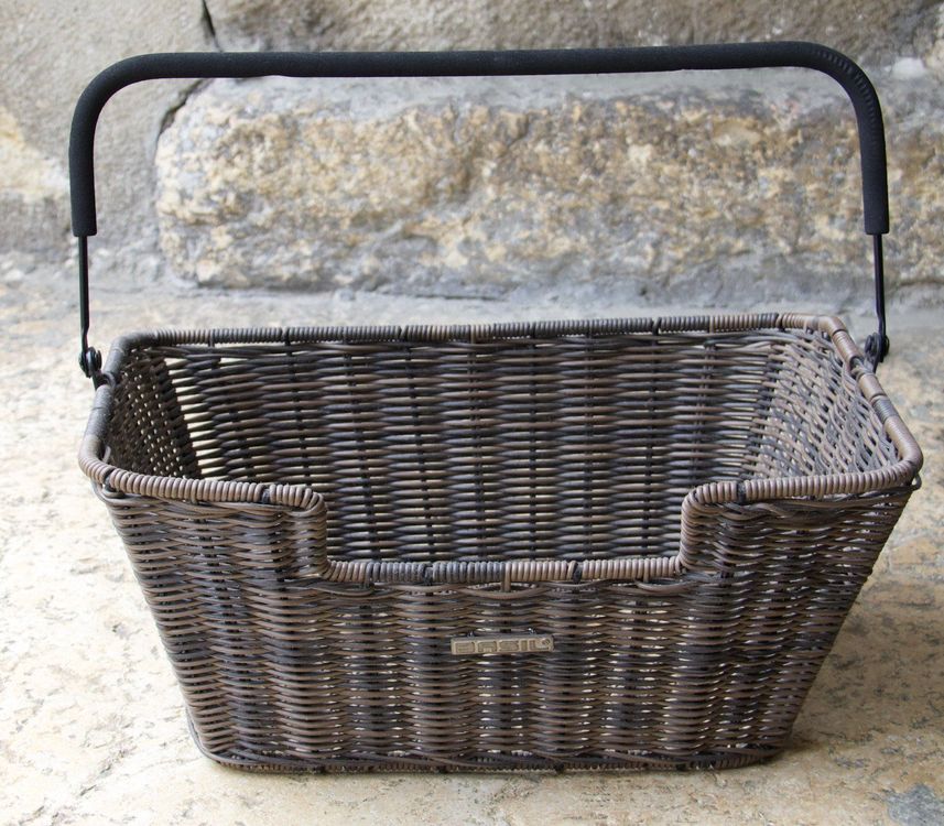 Basil Capri Rattan Look Flex Fahrrad Korb wetterfest Gepäck Träger Weide nature