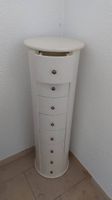 Elegante runde SäulenkommodeWeiss,7 Schubladen(Platzwunder)