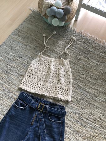 Zara Häkeltop, Grösse S, neuwertig, Beige ☀️