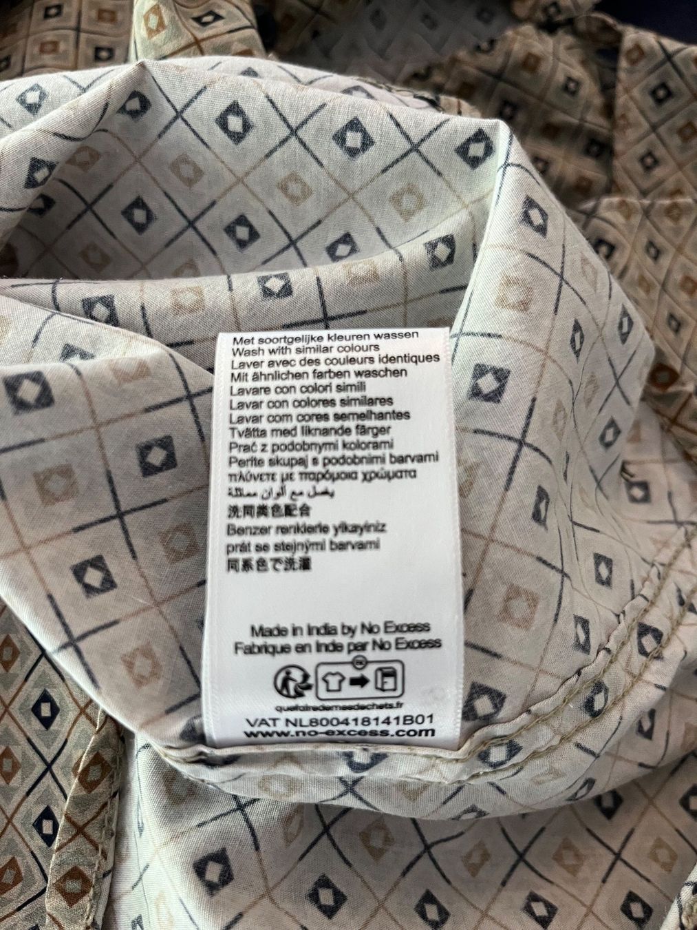 Camicie: NO EXCESS Herrenhemd Langarm  beige gemustert – Usato da Birrwil venduto da Bruce1968 4