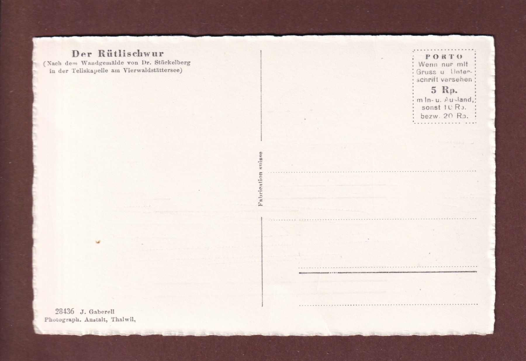 Cartoline postali: RÜTLISCHWUR – Usato da Pully venduto da nicecards 1