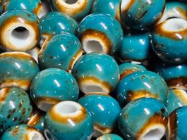 50x Keramik Kugeln Zwischen Elemente Kette Basteln Perlen