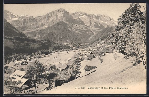 Cartoline postali: Champery, Panorama et les Dents Blanches – Usato da Berlin venduto da bartko-reher