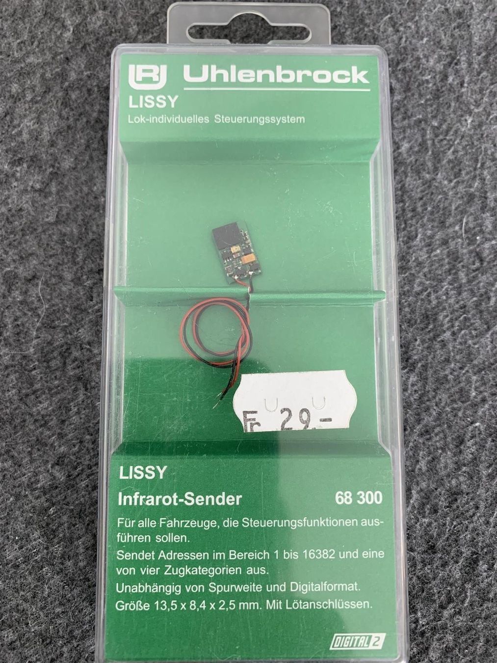Uhlenbrock Modellini di ferrovie: Uhlenbrock 68300 Infrarot Sender Lissy – Nuovo e nell'imballaggio originale da Hauterive NE venduto da eriamch