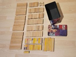 Holzbausteine, Holzklötze, Bauklötze (mehr als 100 Stück)