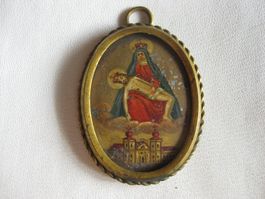 Heiligenbild, Öl/Blech, Madonna, für Puppenstube