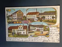 Litho PK / Weisslingen - Post, Fabrik, Consum, Telegraph 