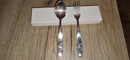 Set de couverts pour enfant en argent plaqué avec des bambis