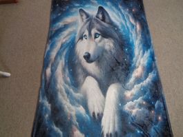 Kuschel Decke mit Husky 100x150cm