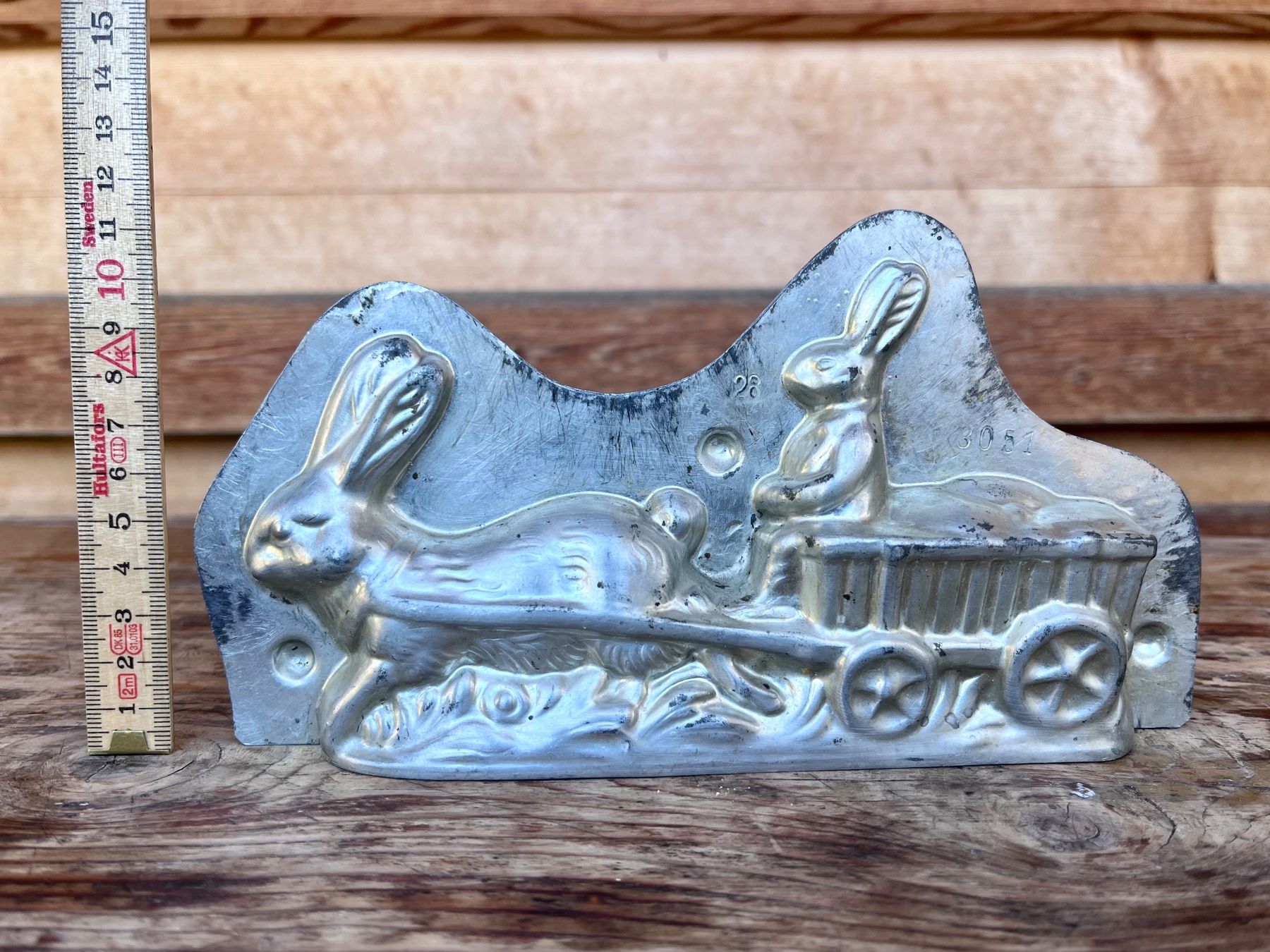 Backformen: Seltene antike Schokolade-Giessform Osterhasen-Wagen – Gebraucht aus Erlenbach im Simmental von ancatan 1