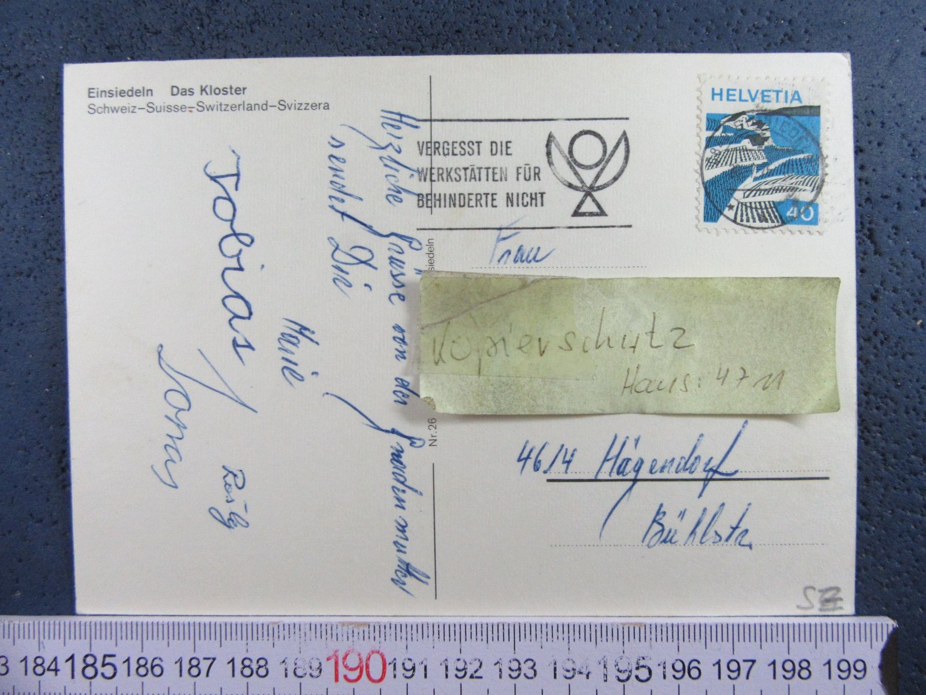 Cartoline postali: EINSIEDELN KLOSTER LUFTBILD SZ AK – Usato da Ettingen venduto da Hausi4711 1