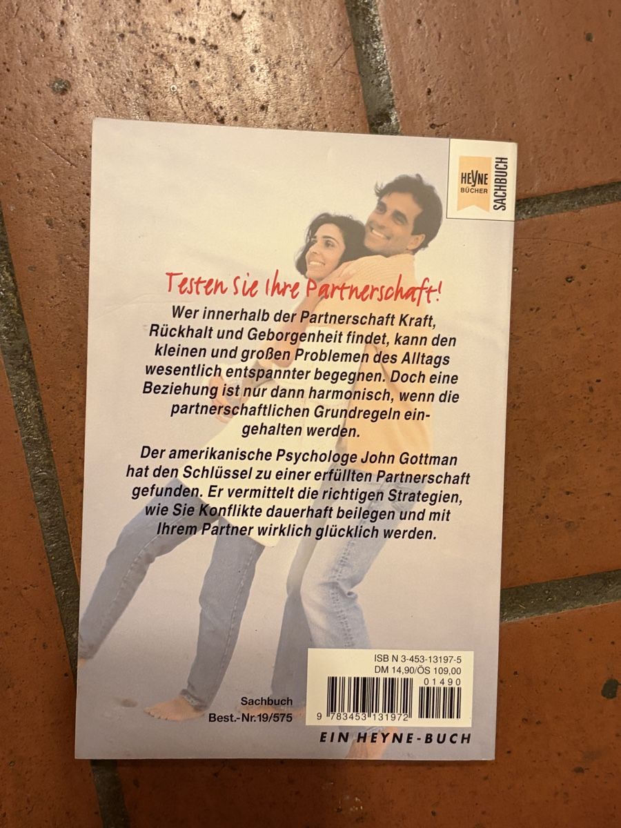 Bücher: John Gottman Der Schlüssel zu einer harmonischen Partnerscha – Gebraucht aus Zürich von MeineBilderkiste 1