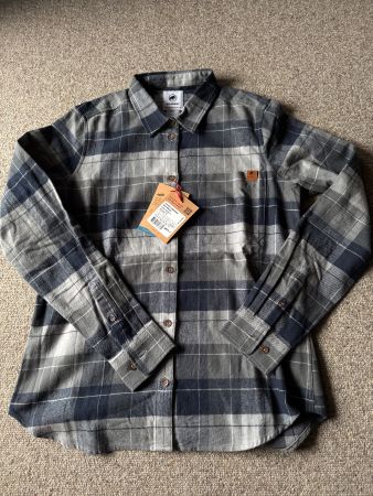 Neue Mammut Trovat Flanell Bluse, Damen, Gr. S, steel-marine