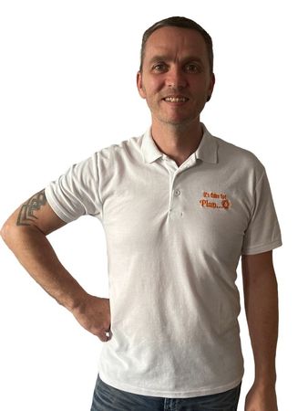 Fruit of the Loom Poloshirt mit Bitcoin (Stickerei)