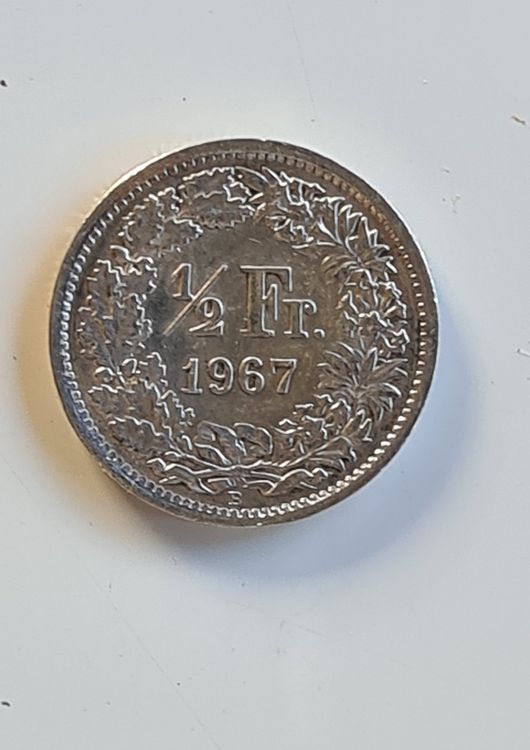 50 Rappen 1967 ( Silbermünze ) fast Stempelglanz (Gebraucht) in Contra ...