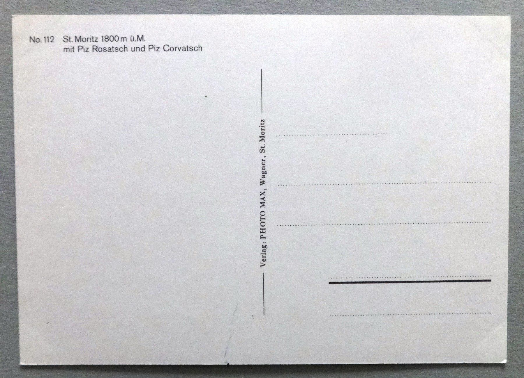 Cartes postales: St. Moritz 1800 m ü.M. – D'occasion à Fétigny par Billy2miny 1