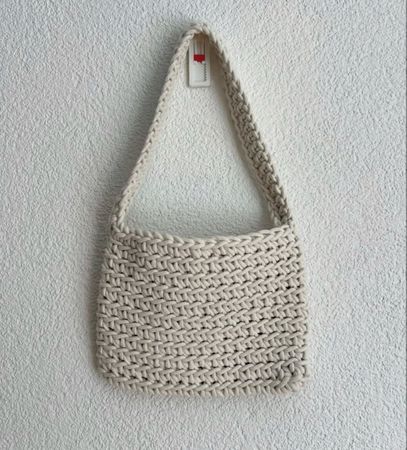 Tasche gehäkelt beige 