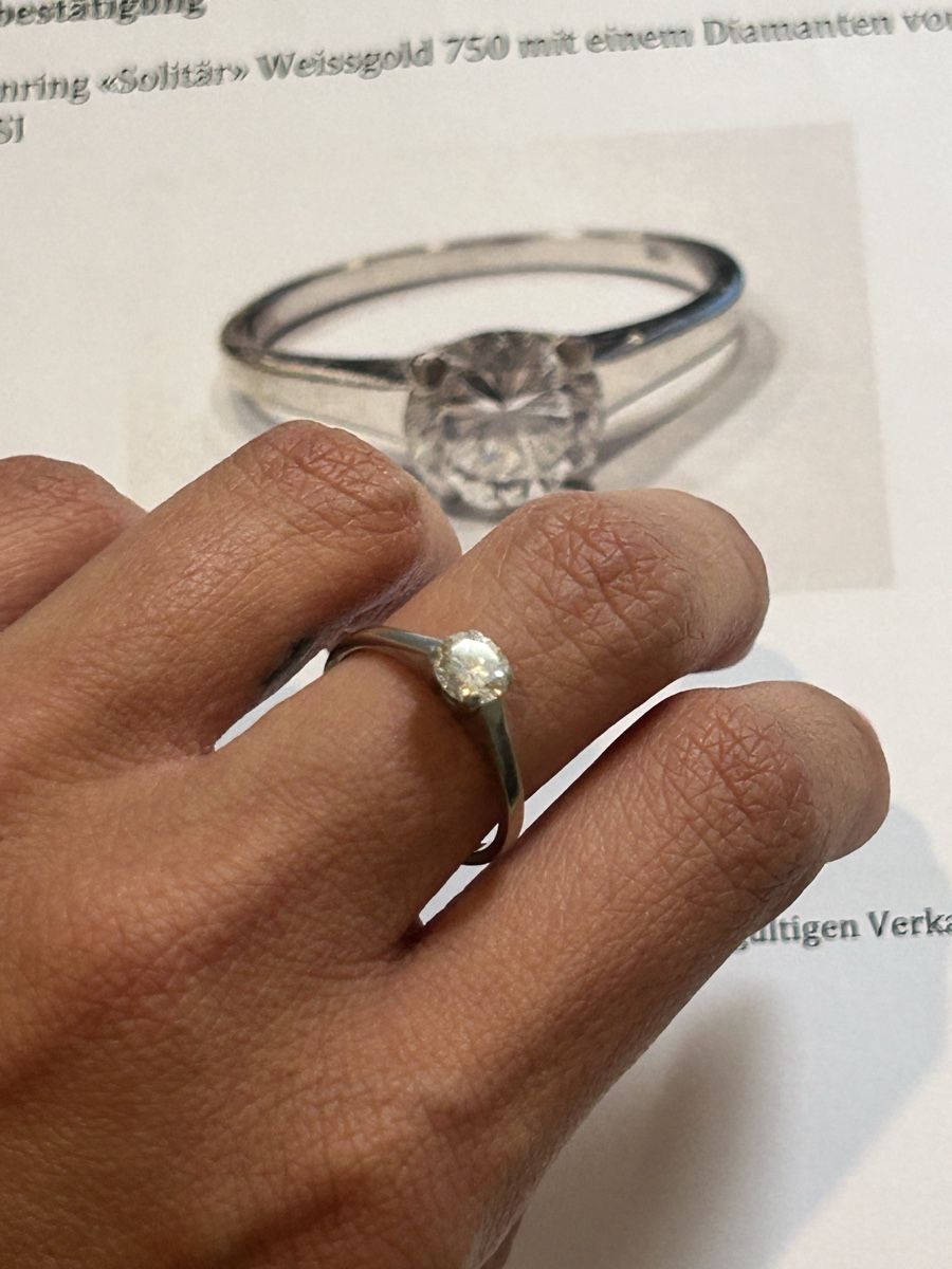 Anelli: Solitär Ring WG 750 mit Diamant – Nuovo (secondo la descrizione) da Ehrendingen venduto da Gintonic1991 1