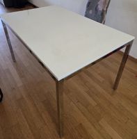 Dining Table White Metal Frame Good Condition. 