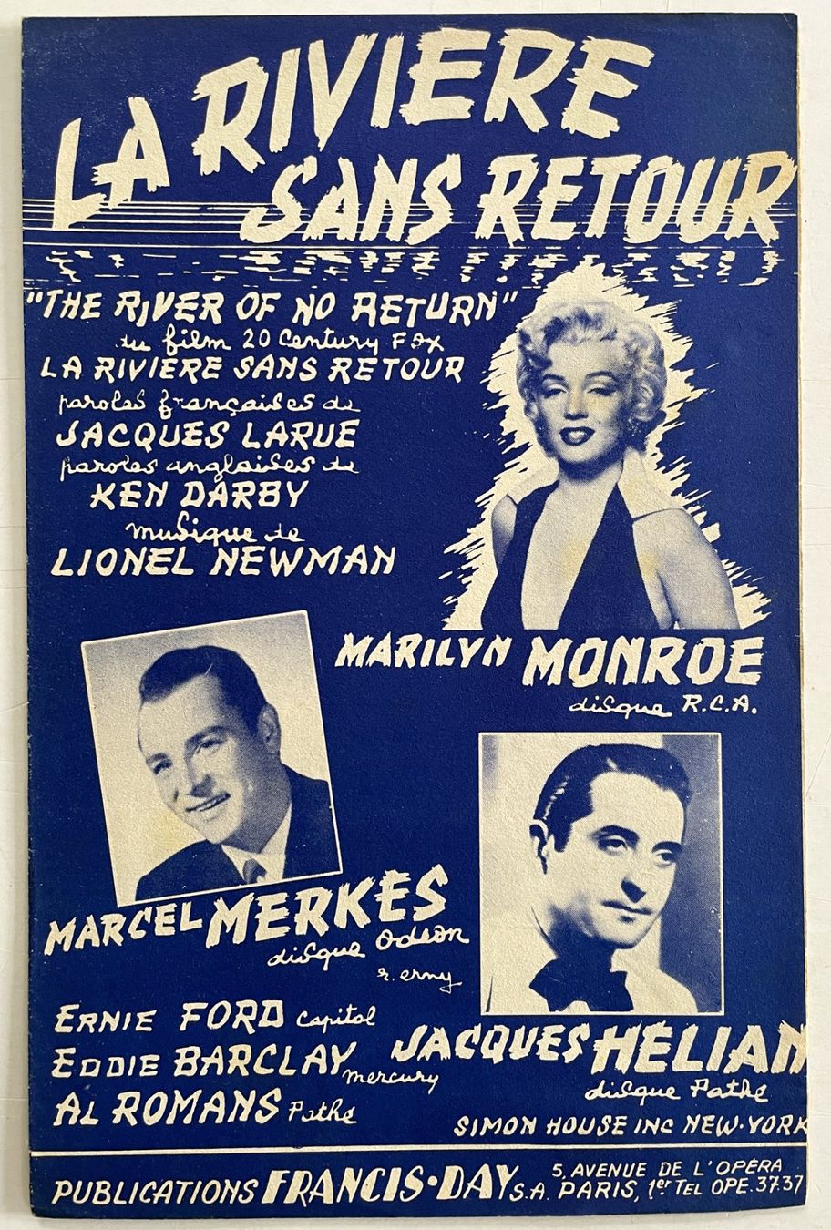 Bücher: Marilyn Monroe - La rivière sans retour - Notenblatt – Gebraucht aus Savagnier von Ne2065