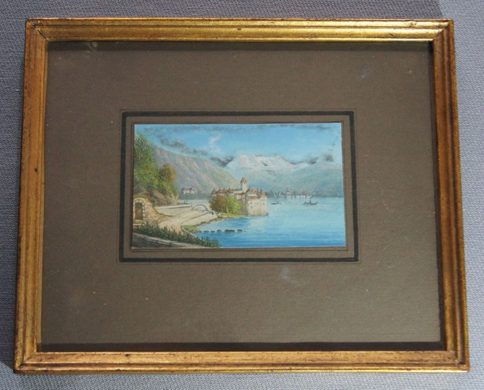 Dipinti: Miniatur Schloss Chillon – ein Bijoux! – Usato da Geroldswil venduto da ARTEFACTO 1