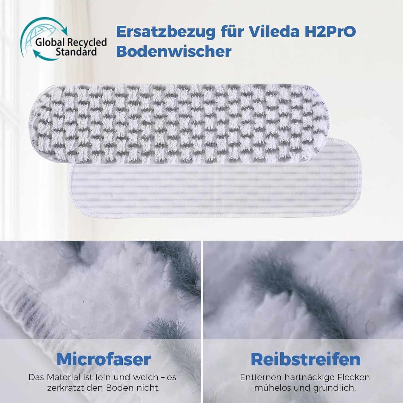 Altro per la casa: Vileda H2PrO Ersatzbezug 4er Set Mikrofaser – Nuovo e nell'imballaggio originale da Suhr venduto da SchnapperCH 3