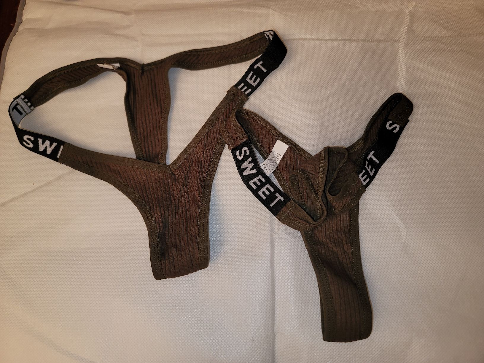 Altra biancheria intima: 2er Set, Sweet String, Tanga Oliv, thong olivia, stringtanga – Nuovo e nell'imballaggio originale da Zollikerberg venduto da Nice_Name
