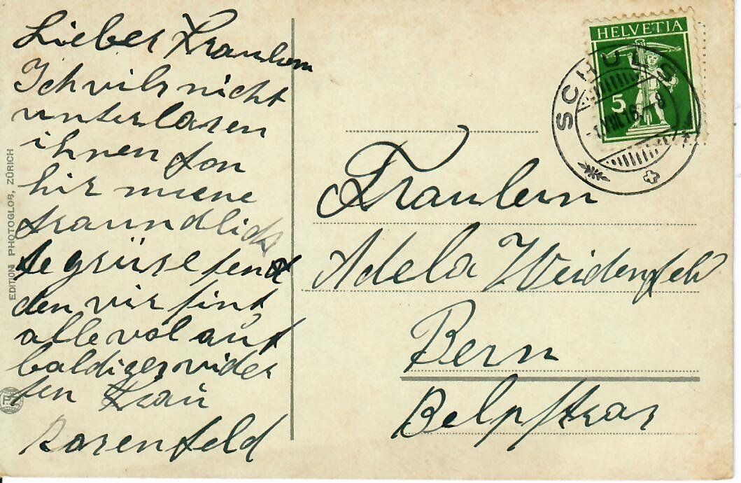 Ansichtskarten: Unter Engadin - Fontana 1916 – Gebraucht aus Hochdorf von Ziegel-16 1