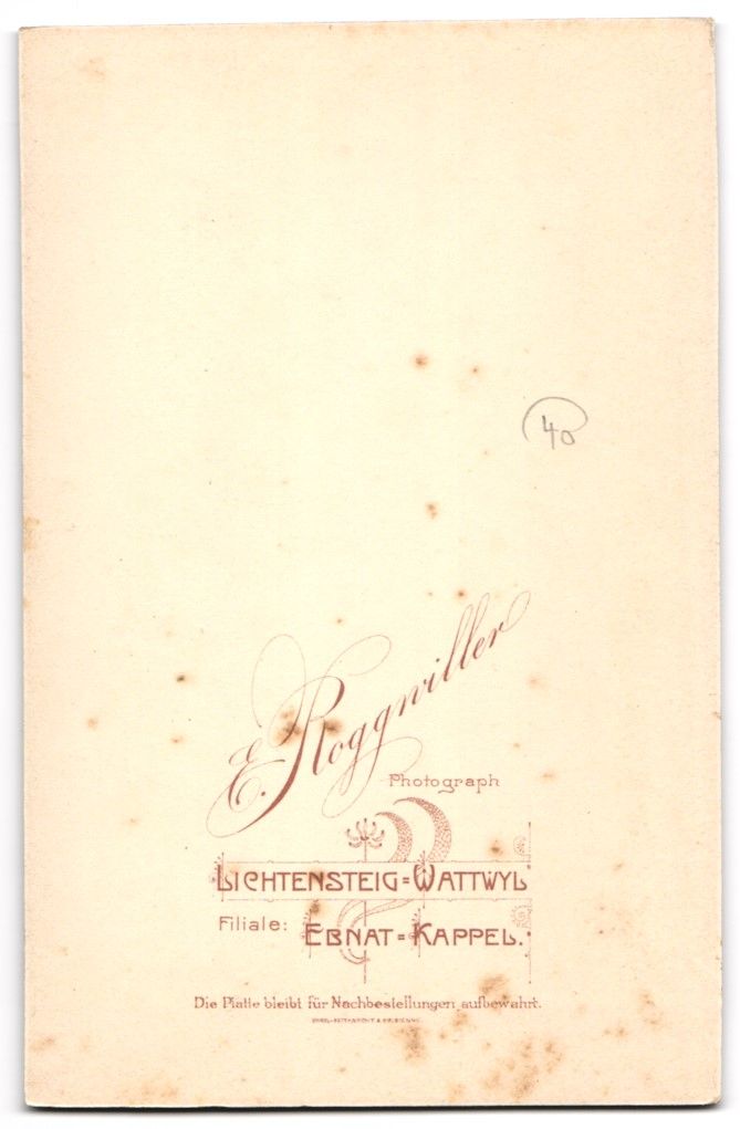Fotografie & Manifesti: Fotografie E. Roggwiller, Lichtensteig-W – Usato da Berlin venduto da bartko-reher 1