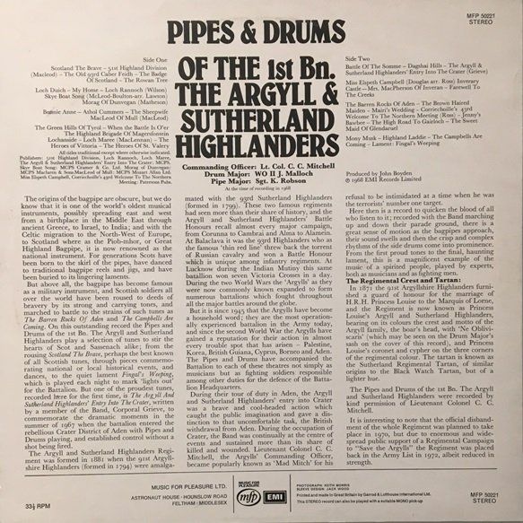 Dischi in vinile: The Argyll & Sutherland Highlanders - Pipes & Drums (LP) – Usato da Grüningen venduto da azulvinyl 1