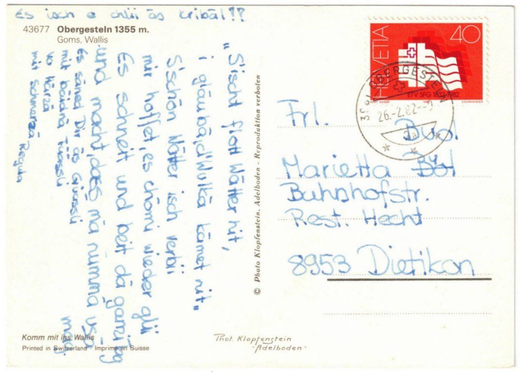 Cartoline postali: Obergesteln - 4 Bild AK – Usato da Binningen venduto da Mountainrider 1