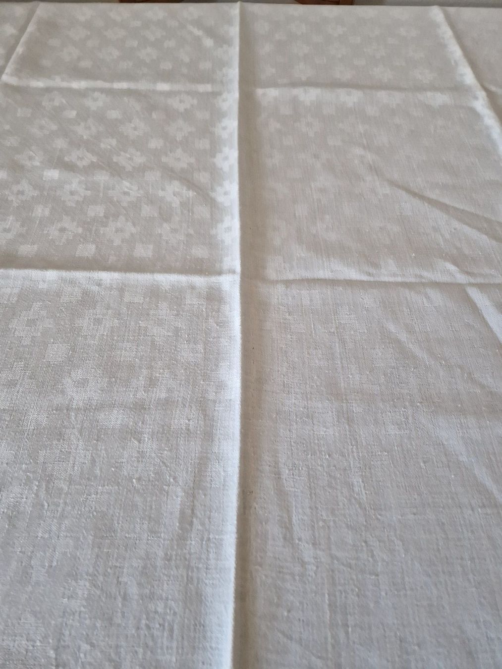 Altra biancheria da tavola: Leinendamast Tischdecke Monogramm FK – Usato da Bern venduto da Antikbatik 7
