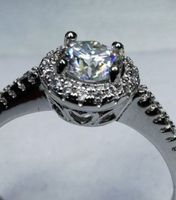 Bague argent avec diamant de moissanite 0,5 ct certifié GRA
