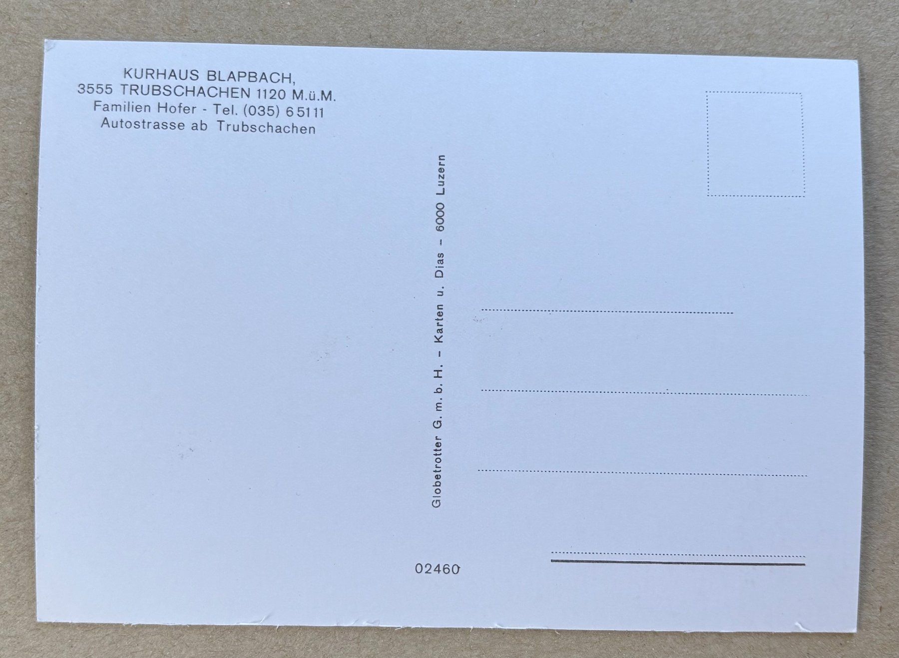 Ansichtskarten: KURHAUS BLAPBACH 3555 TRUBSCHACHEN – Gebraucht aus Ostermundigen von Heavenmaus75 1