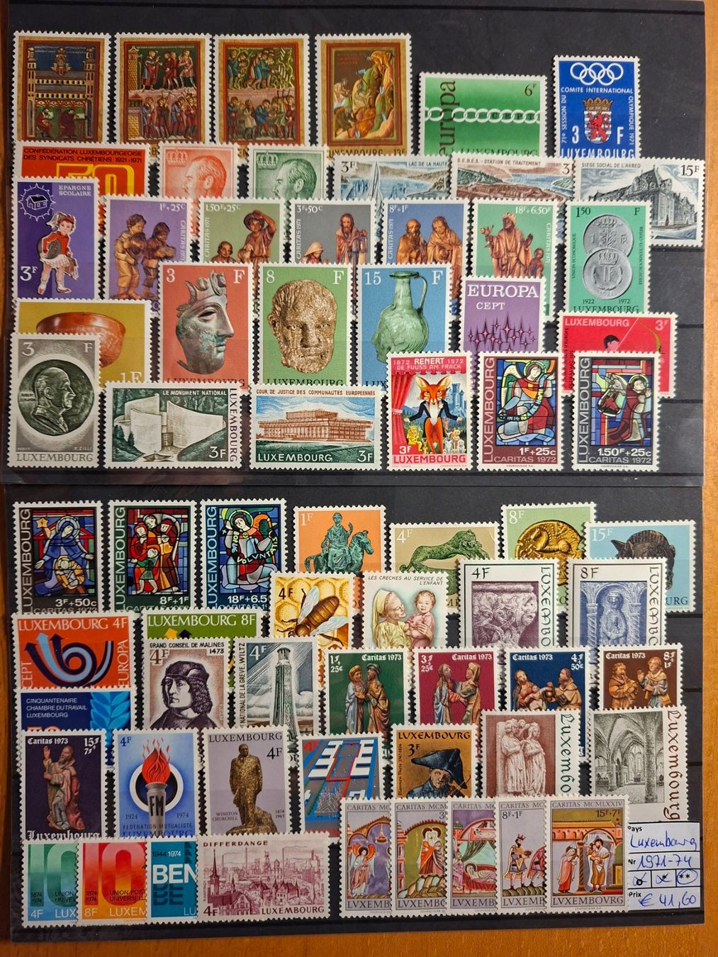 Tutti i francobolli: Luxembourg 1971-74** – Usato da Confignon venduto da Alfda2000