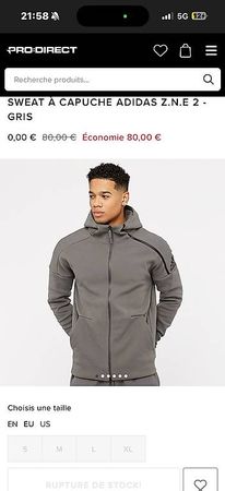Adidas Z.N.E. 2 Hoodie Jacke Grau