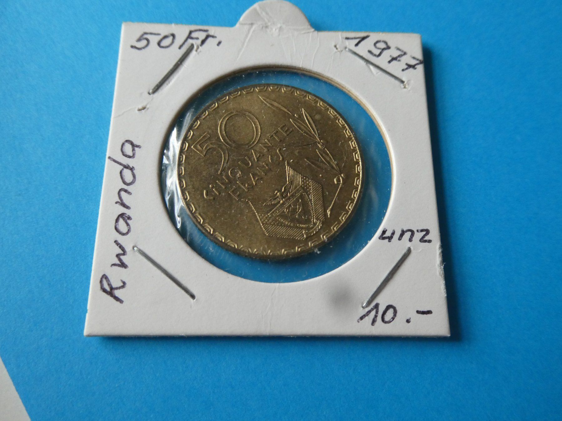 Tutti le monete: Rwanda 1977, 50 Francs, unzirkuliert – Usato da Hinterforst venduto da Rohusri
