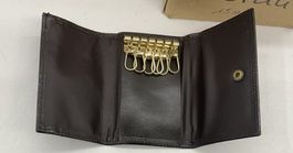 Schlüsseltasche Leder Schlüsselmäppchen Schwarz