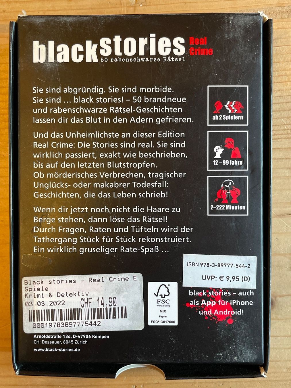 Giochi: BLACK STORIES (Real Crime Edition) – Usato da Frasnacht venduto da GracyStore 1