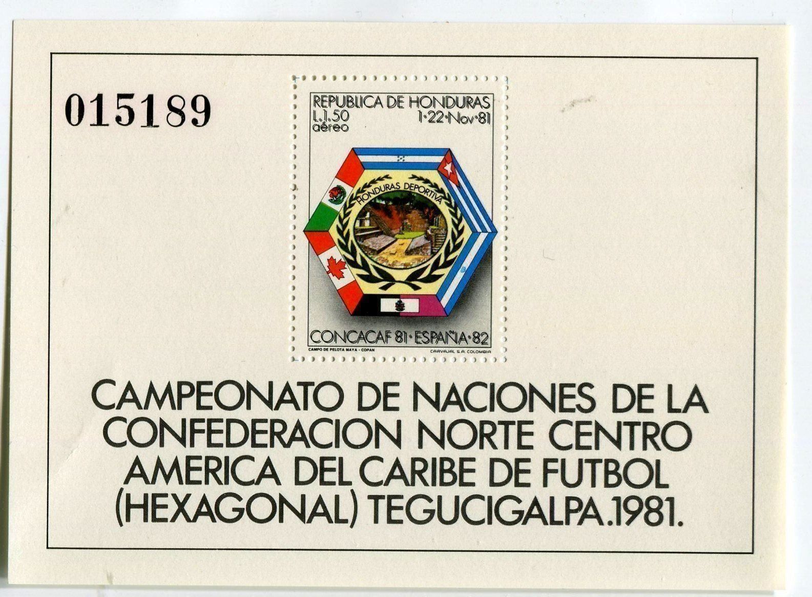 Alle Briefmarken: Block "Fussball". Honduras. – Neu und originalverpackt aus Basel von Butsch5