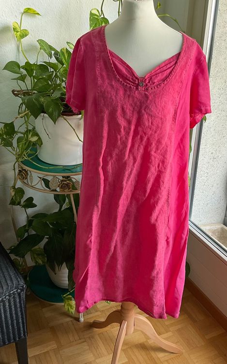 Robe Maloka Trapèze Lin - Gris Bleuté - Taille 4/44 - Pièces Incluses - Occasion