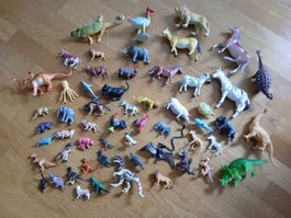 57Stk. Diverse Plastik Tieren, Dinos