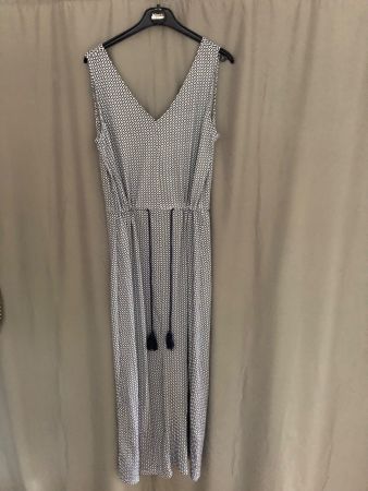 Maxikleid, Gr. 44/46 Blau-Weiss gemustert!