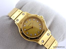 CARTIER SANTOS OKTAGON 18K & DIAMANTEN AUTOMATIK DAMENUHR