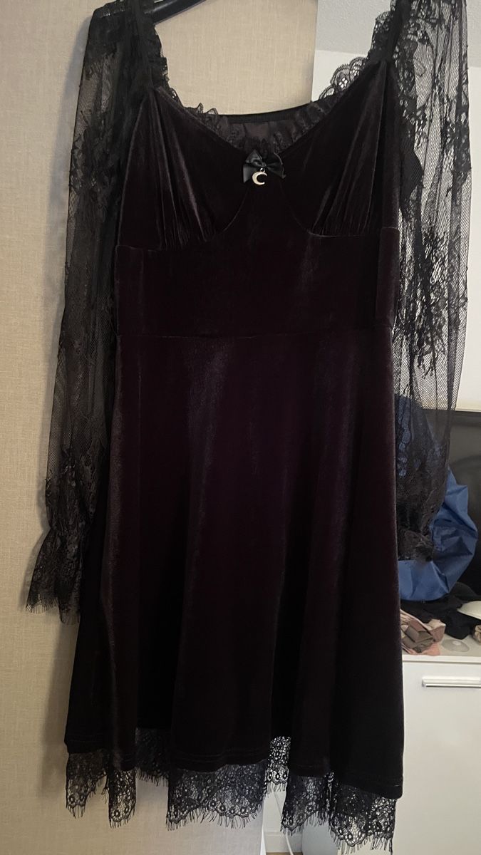 Kostüme: Kleid Samt Spitze schwarz Grösse L neu – Neu (gemäss Beschreibung) aus Trimbach von Alessia75 3