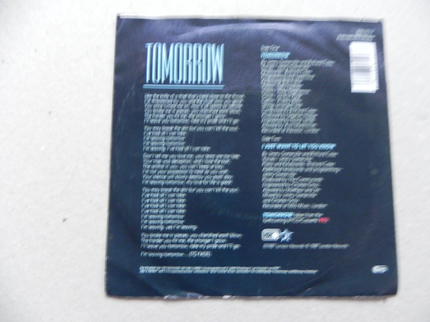 Schallplatten: Single 7" Brit. Pop Duo the Communards 1987 Tomorrow – Gebraucht aus Siebnen von krimsie 1