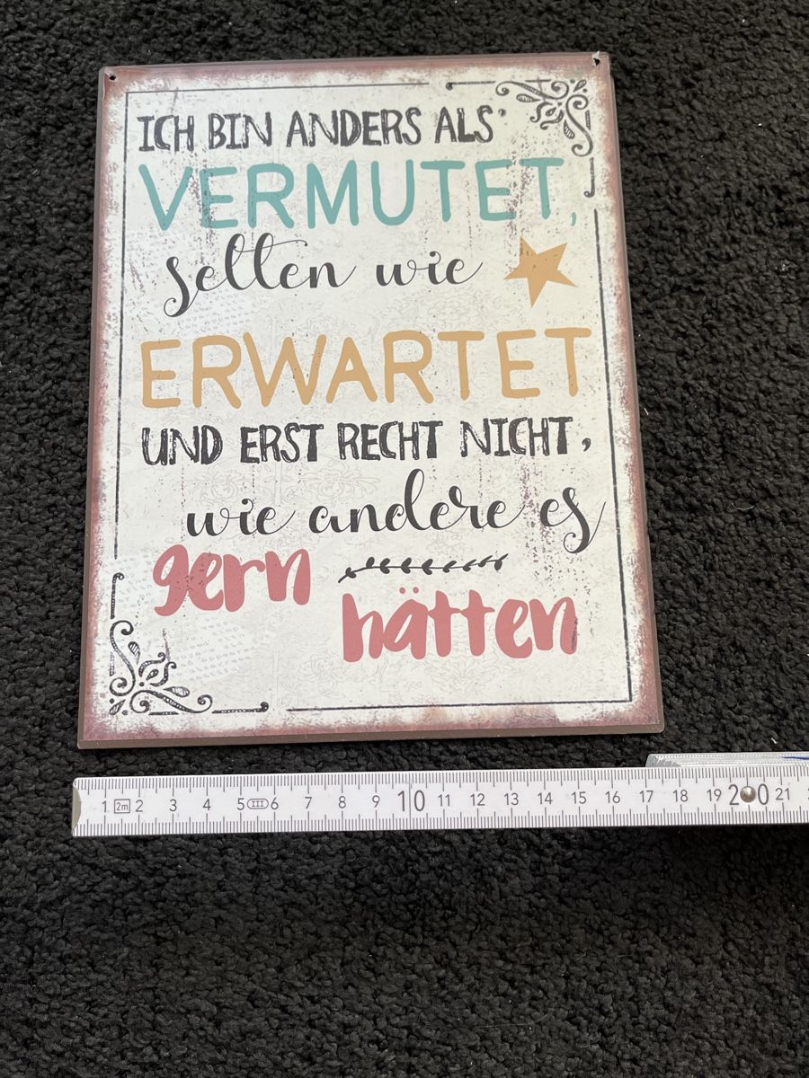 Insegne: Wandschild "Ich bin anders..." Spruch Blechschild Deko Shabb – Usato da Bolligen venduto da Vroni23 3