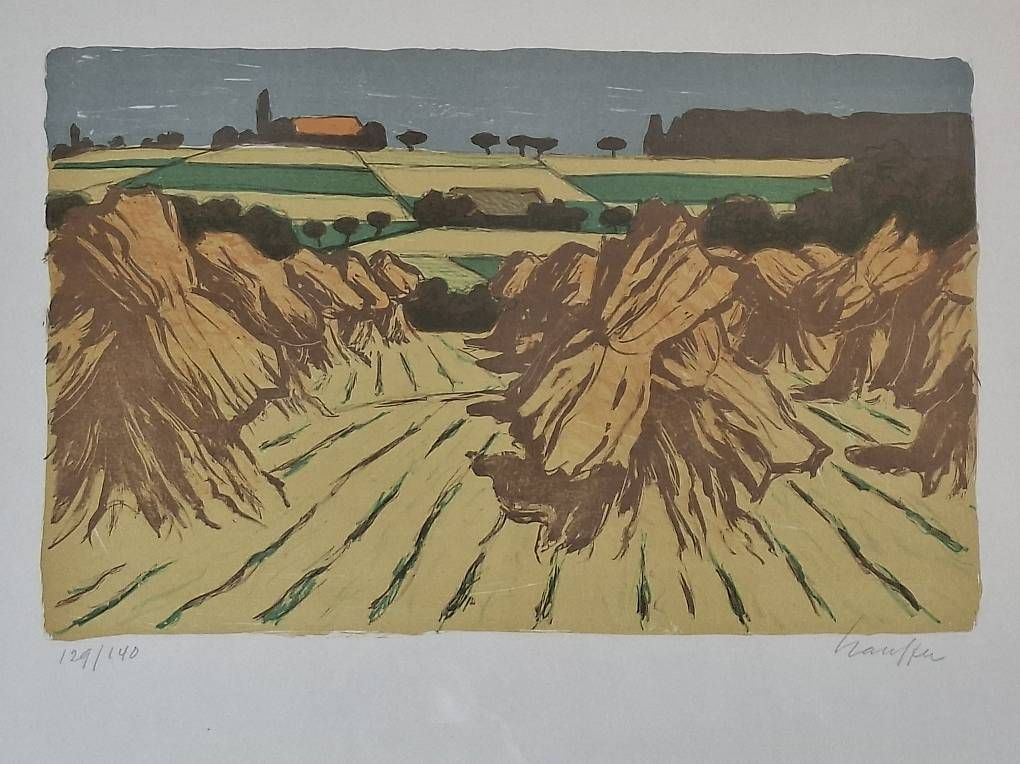 Grafica & Litografie: gerahmte Farblithographie von Fred Stauffer – Usato da Wabern venduto da amo_pp26 1