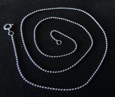 Silber 925 Kugel Halskette 42 cm / 1,0 mm