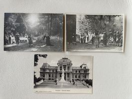 3 Postkarten ungelaufen 1906 Aarau Passionsspiele + Lausanne